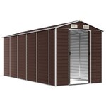 vidaXL Abri de jardin marron 191 x 470 x 198 cm en acier galvanisé