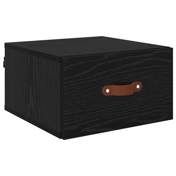 vidaXL Cabinet de chevet mural Chêne noir 35 x 35 x 20 cm