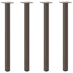 vidaXL Pieds de table console 4 pièces Acier naturel 72-74 cm Acier