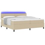 vidaXL Lit à ressort LED Gris clair et blanc 200 x 200 cm