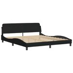 vidaXL Cadre de lit sans matelas Hanko noir 180x200 cm tissu