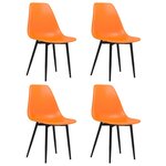 vidaXL Chaises à manger lot de 4 orange PP