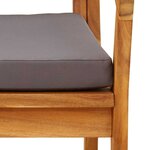 vidaXL Chaise de jardin avec coussin 2 Pièces Marron Bois d'acacia massif