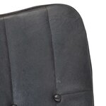 vidaXL Chaise à bascule avec repose-pied Gris Cuir véritable