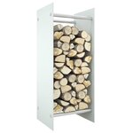 vidaXL Portant de bois de chauffage Blanc 40x35x100 cm Verre trempé
