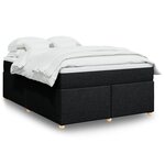 vidaXL Sommier à lattes de lit avec matelas Noir 140x200 cm Tissu