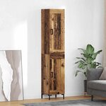 vidaXL Haut Armoire Bois Ancien 34 5 x 34 x 180 cm Bois d'ingénierie