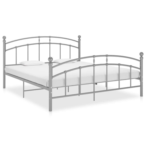 vidaXL Cadre de lit sans matelas gris métal 180x200 cm