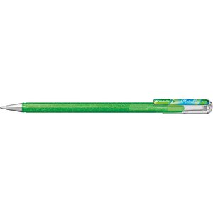Roller encre gel métallique Dual Metallic  Vert clair + Bleu/Rouge métallique PENTEL