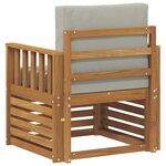 vidaXL Canapé d’extérieur Bois d'acacia massif et polyester Naturel
