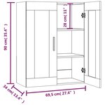 vidaXL Armoire murale suspendue Noir 69 5x34x90 cm