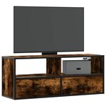 vidaXL Meuble TV chêne fumé 100x31x39 5 cm bois d'ingénierie et métal