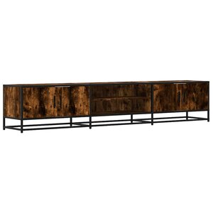 vidaXL Meuble TV chêne fumé 210x35x41 cm bois d'ingénierie