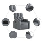 vidaXL Fauteuil inclinable Gris Similicuir