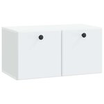 vidaXL Meuble TV mural 59 5 x 31 x 30 cm Blanc Bois d'ingénierie