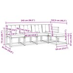 vidaXL Ensemble de canapés d'extérieur 5 pc Gris Naturel et Clair