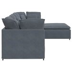 vidaXL Canapé modulaire et repose-pieds et coussins velours gris foncé