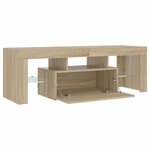 vidaXL Meuble TV avec lumières LED chêne sonoma 120x35x40 cm