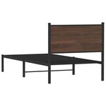 vidaXL Cadre de lit en métal sans matelas chêne marron 90x190 cm