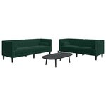 vidaXL Ensemble de canapé Chesterfield et traversins 2 Pièces vert foncé