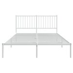 vidaXL Cadre de lit métal sans matelas et tête de lit blanc 135x190 cm