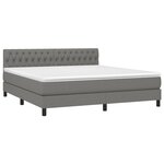 vidaXL Sommier à lattes de lit et matelas et LED Gris foncé 180x200 cm