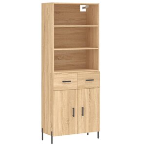 vidaXL Buffet haut Chêne sonoma 69 5x34x180 cm Bois d'ingénierie
