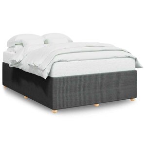 vidaXL Cadre de lit sans matelas gris foncé 160x200 cm tissu