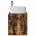 vidaXL Vanité de lavabo mural Chêne fumé 49 5 x 44 5 x 65 5 cm