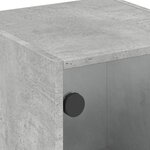 vidaXL Armoire latérale avec portes en verre gris béton 35x37x75 5 cm