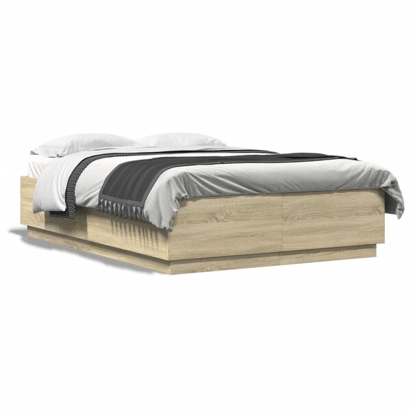 vidaXL Cadre de lit sans matelas chêne sonoma 150x200 cm