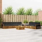 vidaXL Ensemble de canapés d'extérieur 8 pc Naturel et Anthracite