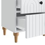 vidaXL Cabinet de chevet avec tiroir 2 Pièces Blanc 43 x 34 5 x 48 cm