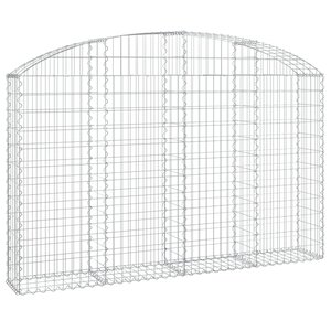 vidaXL Panier de gabions arqué 200x30x120/140 cm Fer galvanisé