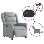 vidaXL Fauteuil inclinable électrique Gris clair Tissu