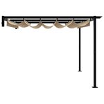 vidaXL Gazebo mural Taupe Acier