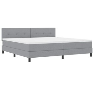 vidaXL Lit à ressorts avec matelas Gris clair 200 x 200 cm tissu