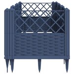 vidaXL Jardinière avec piquets bleu gris 123 5x43 5x43 5 cm PP
