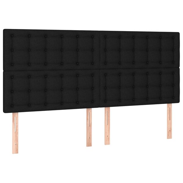 vidaXL Tête de lit Noir 180x5x118/128 cm Tissu