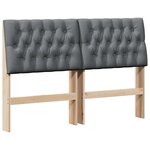 vidaXL Tête de lit capitonnée Gris foncé 140 cm Pin massif