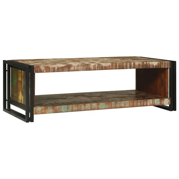 vidaXL Table basse Multicolore 120 x 50 x 38 cm Bois Recyclé Solide
