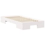 vidaXL Cadre de lit surélevé avec stockage Blanc Bois massif en pin