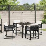 vidaXL Ensemble de salle à manger pour jardin 5 Pièces Noir polyrotin