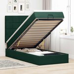 vidaXL Cadre de lit ottoman avec matelas vert foncé 100x200 cm velours