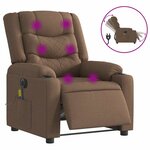vidaXL Fauteuil inclinable de massage électrique marron tissu