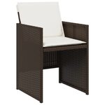vidaXL Chaises de jardin avec coussins lot de 4 marron résine tressée