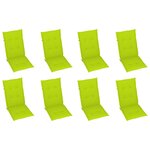 vidaXL Chaises inclinables de jardin et coussins lot de 8 Teck solide