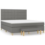vidaXL Sommier à lattes de lit avec matelas Gris foncé 180x200cm Tissu