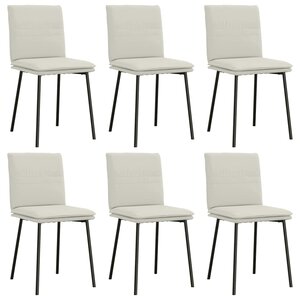 vidaXL Chaises à manger lot de 6 crème velours