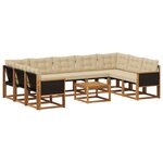 vidaXL Ensemble de canapés d'extérieur 10 Pièces Naturel et Beige